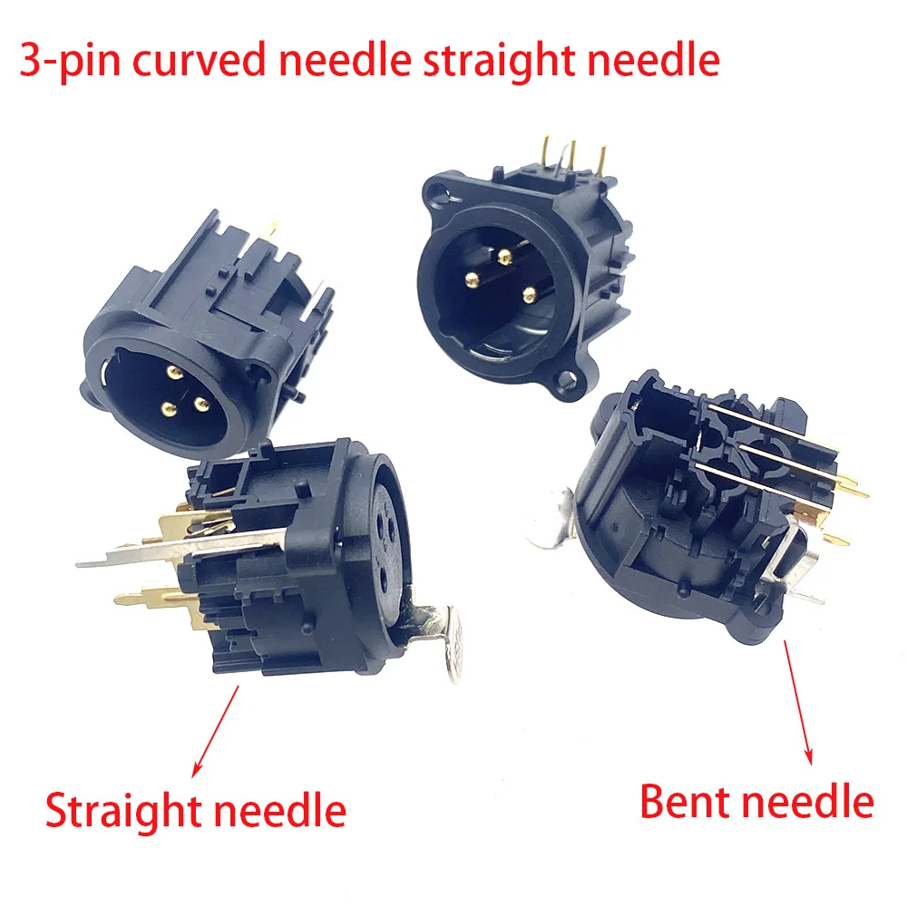 10 sztuk XLR wtyk i gniazdo 3Pin XLR wtyk męski i gniazdo żeńskie do montażu na panelu podwozie 3 piny kwadratowy kształt Adapter złącza XLR