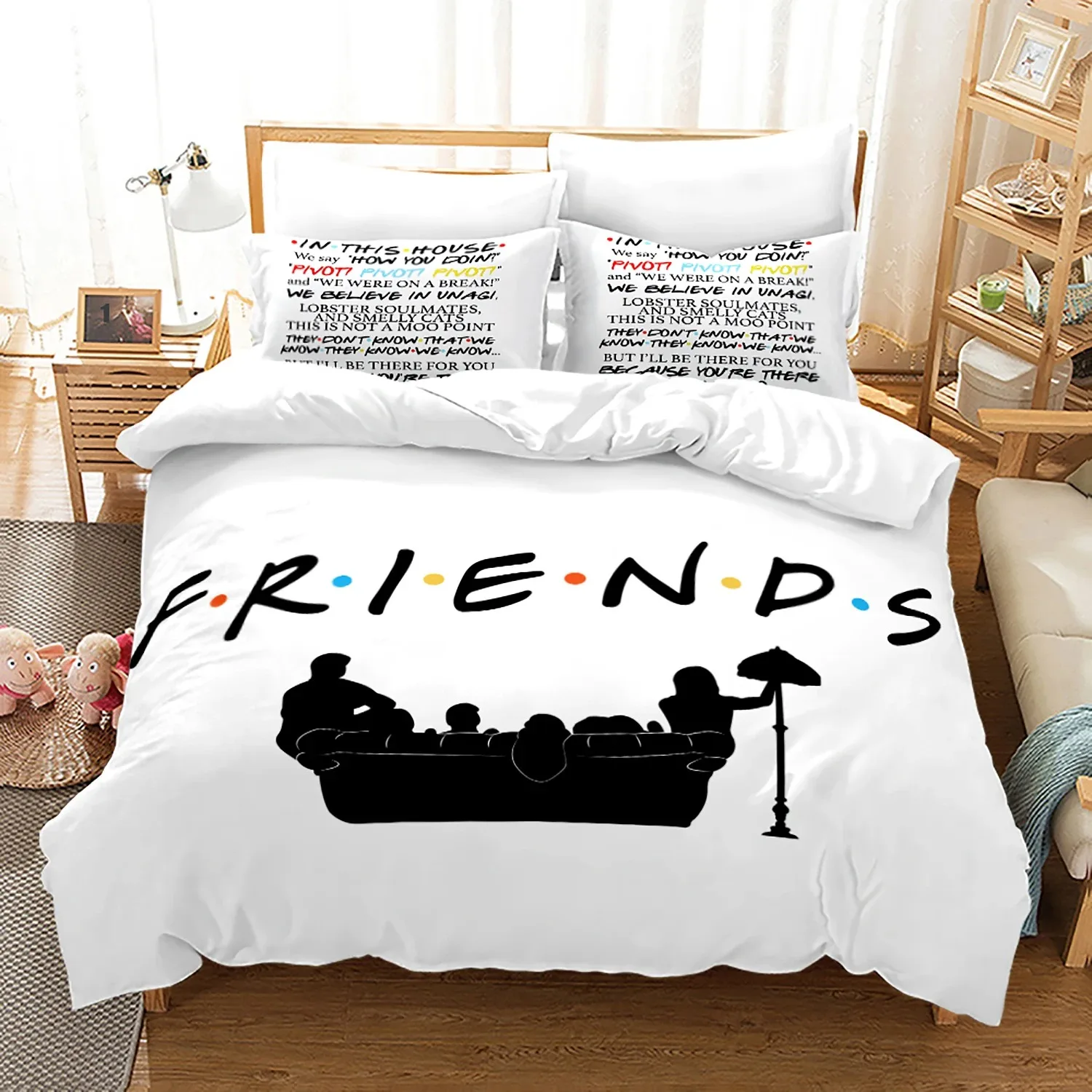 

3D Printed Friends Bedding Set Duvet Cover With Pillowcase Twin Full Queen King Bedclothes Bed Linen