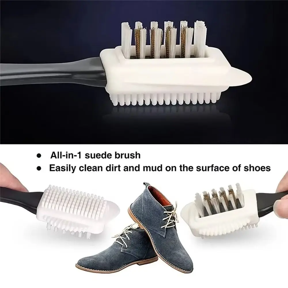1Pcs Steel Plastic Shoe Cleaning Brush 3 Side S-shaped Leather Shoe Cleaner Household Rubber Boot Cleaner Tool Stain Dust Clean