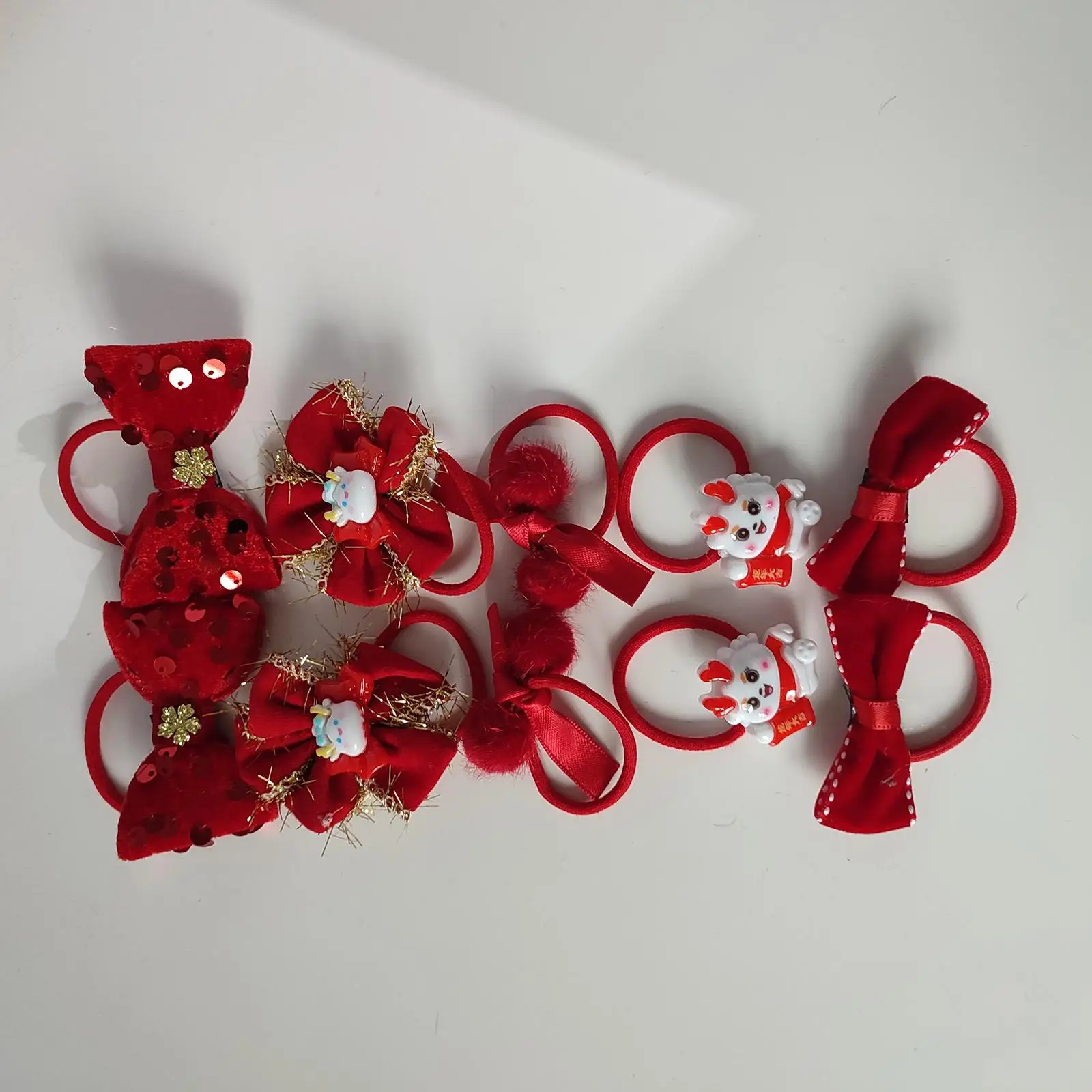 

10 Pieces Hair Ties for Girls with Cartoon Designs And Elastic Bands for Kids