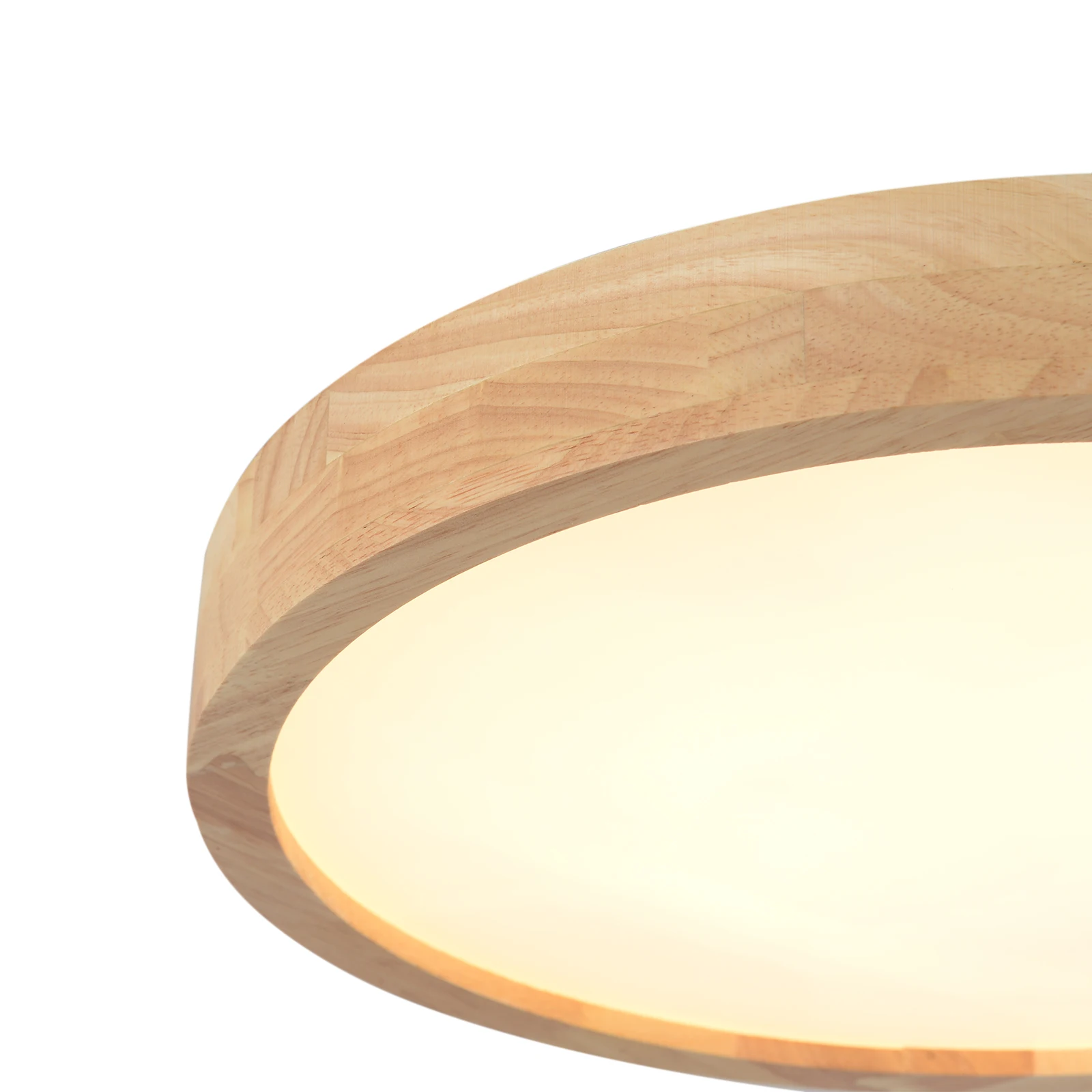Modern Wood LED Ceiling Light Fixture, Simple Log Flush Mount Ceiling Lamps, Low Profile Circle Ceiling Lamp for Bathrooms