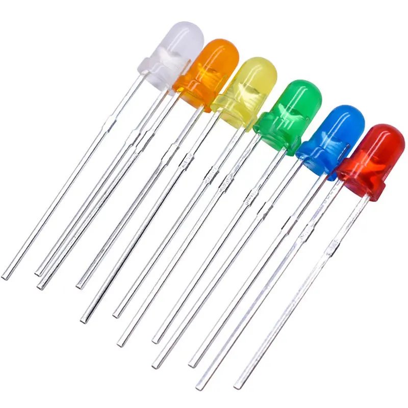 Juego de surtido de diodos LED electrónicos para Arduino, blanco, verde, rojo, azul, amarillo, F3, F5, bricolaje, emisor de luz, 3mm, 5mm