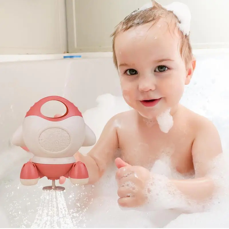 Bad Speelgoed Voor Baby 'S Cartoon Space Raket Badkuip Speelgoed Roterende Spray Interactieve Zomer Peuter Water Speelgoed Voor Badkamer Douche