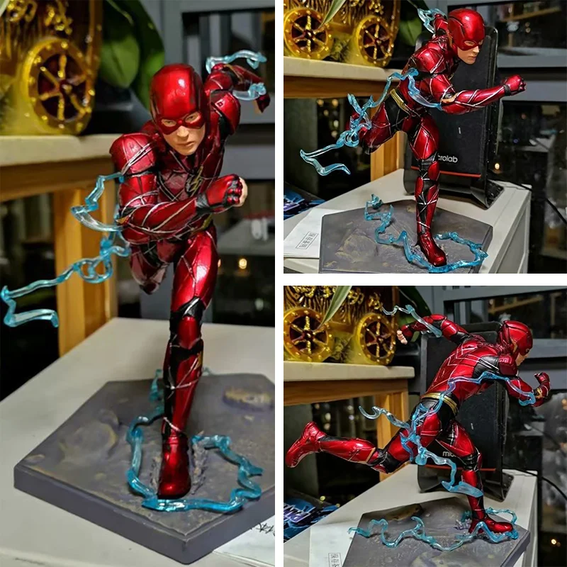 Figuras de acción Dc Justice League Run The Flash, modelo de película móvil, adornos de escritorio, colección de escultura, juguete para niños, regalo para niños