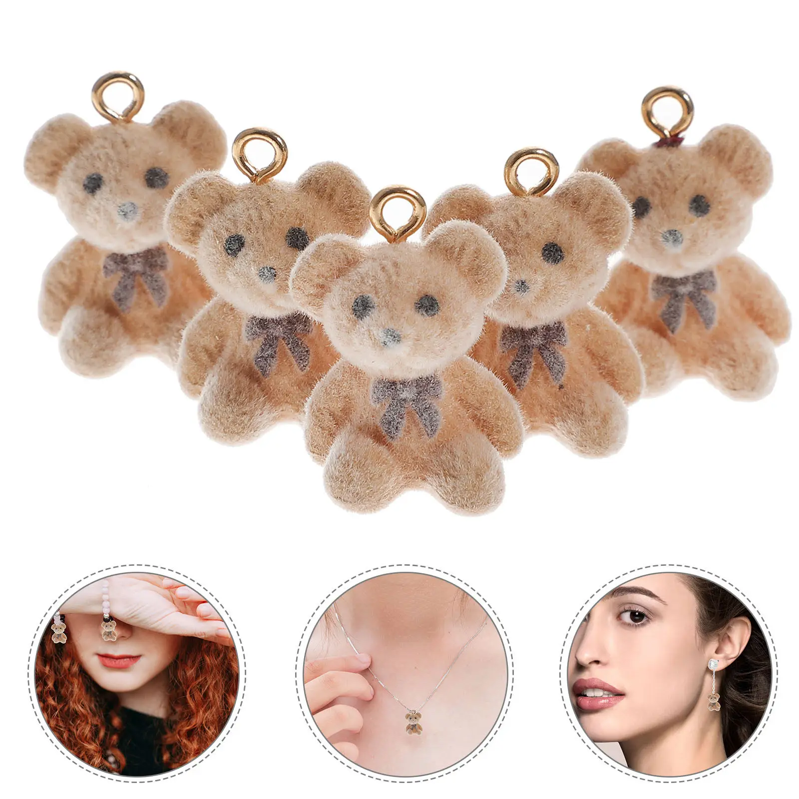 

10 шт. подвесок-мишек из смолы для самостоятельного изготовления серег, ожерелий, браслетов, креативных украшений