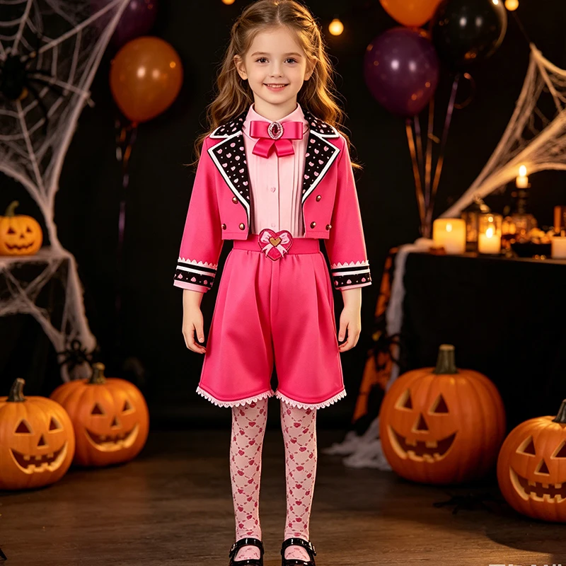 Children Rise of Red Series Costume Girls Cosplay Outfit Kids Halloween Carnival Princess Fancy Dress Sister Role Play Dress Up