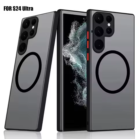 Shockproof Magnetic Case For Samsung S25 S24 Ultra S22 S23 S21 Plus Coque For Samsung Note 20 Ultra 10 Magsafe Matte Phone Cover