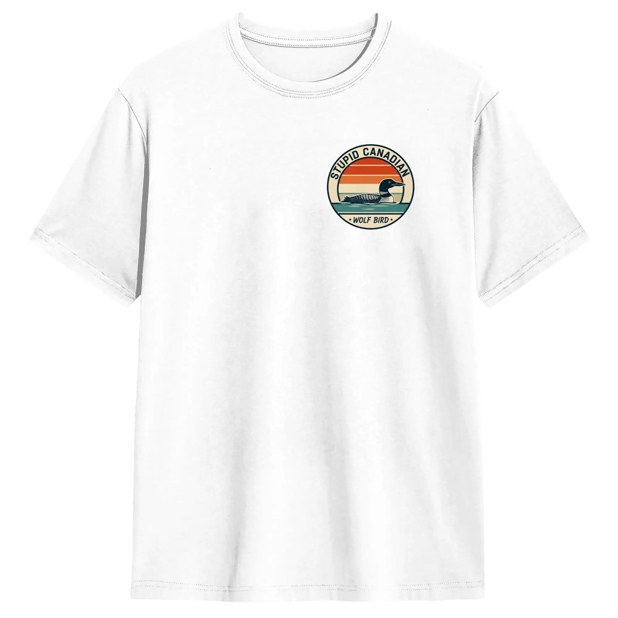 Vintage Stupid Canadian Wolf Bird Heated Rivalry T-Shirts Men O Neck Cotton T Shirt  Short Sleeve Tee Shirt Summer Tops