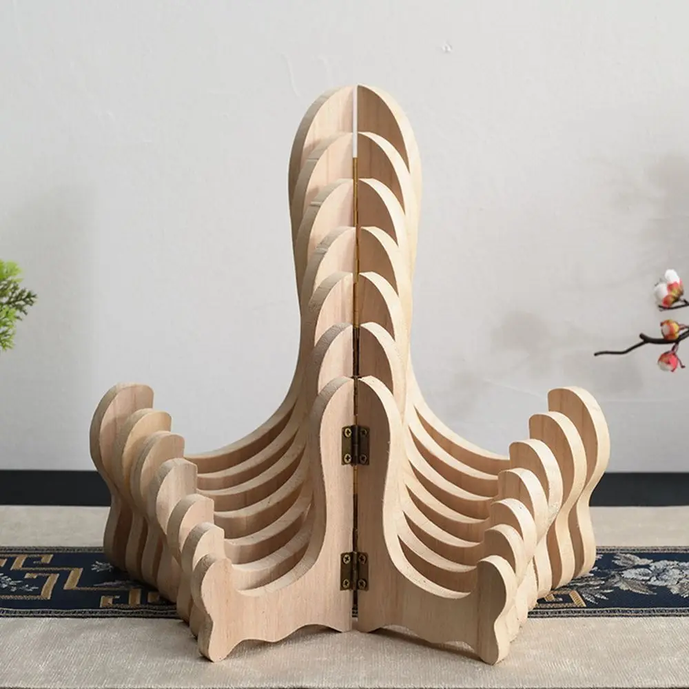1PC Portable Plate Tea Cake Dish Foldable Porcelain Plate Display Storage Rack Easel Display Stand Decorative Rack