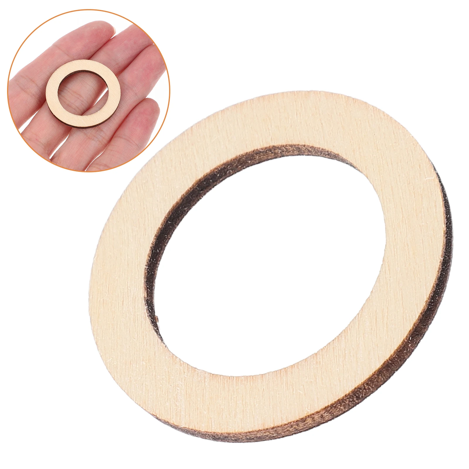

200 Pcs Wooden Rounds Craft Decor Circle Embellishment Hollowed Slices Scrapbooking naments Art Projects Sewing Supplies