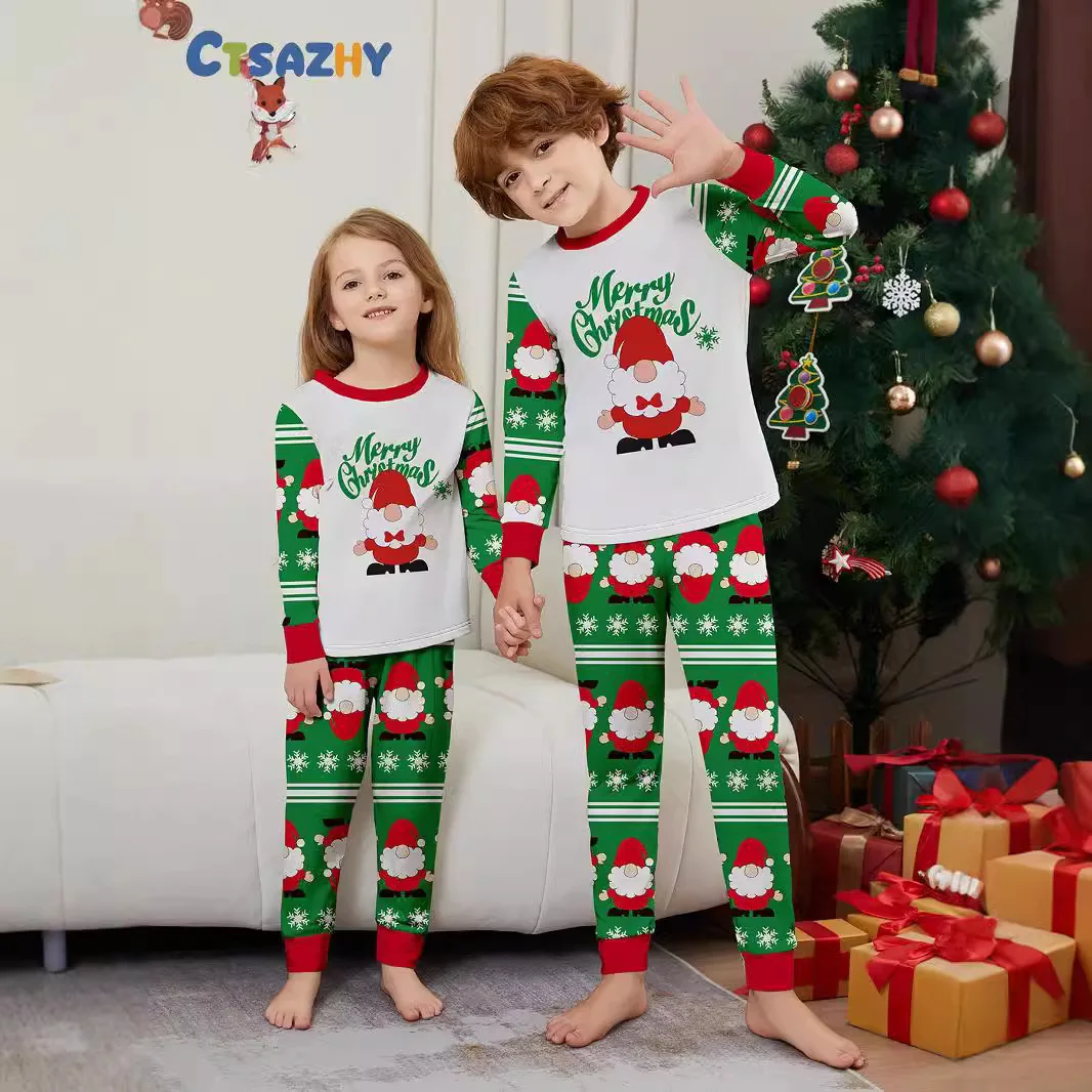 بيجامة عيد الميلاد للعائلة بأكملها 2025 عيد الميلاد سانتا طباعة الوالدين والطفل ملابس خاصة الأب الأم الاطفال الطفل نظرة المتسكعون #1