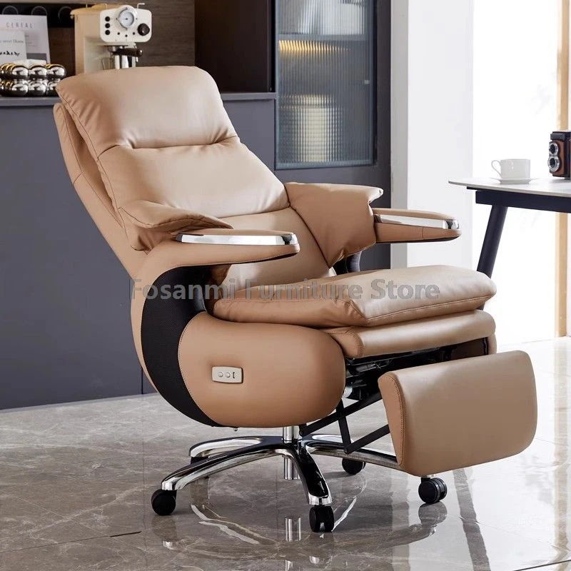 Ergonomic Executive Office Chair With Footrest And Swivel Seat Adjustable Backrest Angle And Height Adjustable Computer Chair