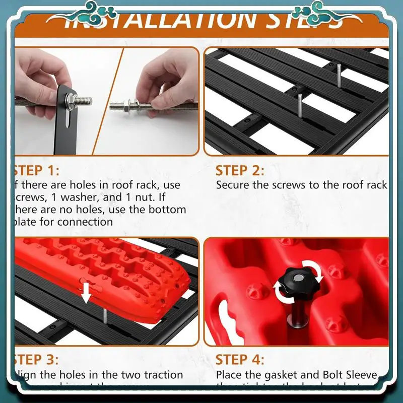 

ABTU-1 SET Traction Board KIT Safety Traction Board Mount Universal Recovery Board Mounting