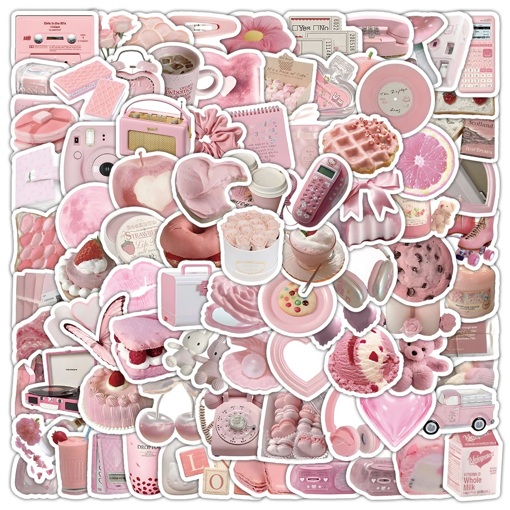 10/30/50/100PCS Kawaii Pink Stickers Cute Decals Decoration DIY Phone Notebook Guitar Skateboard Laptop Car Cartoon Graffiti Toy