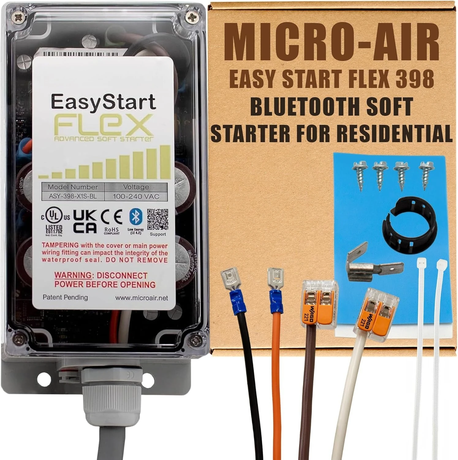 Bluetooth Soft Start Kit for Home Air Conditioner, RV & Commercial Use, Works with Generators, Reduces Power Surge