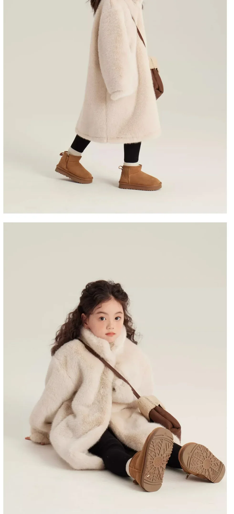 Girls Lamb Wool Coat 2024 New Girls Winter Coat Children Warm Winter Simple Casual Coat Thickened Fashion Korean Simple Style