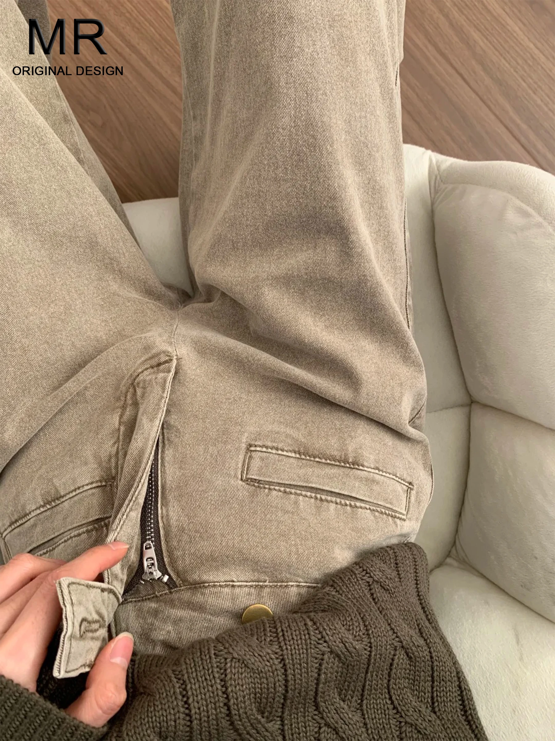 

Женские джинсы-чинос свободного кроя с прямыми штанинами, низкой посадкой, в американском стиле, летние повседневные широкие брюки