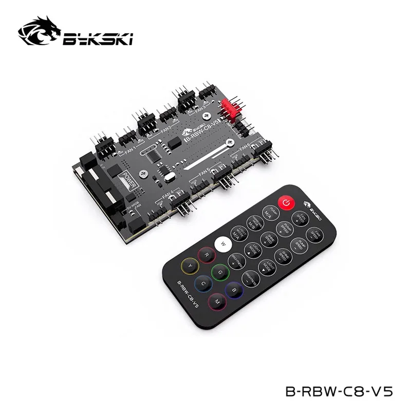 

Bykski 5V A-RGB Fan Controller,Pump,led Controller ,Molex 4pin,Support Motherboard Control,B-RBW-C8-V5