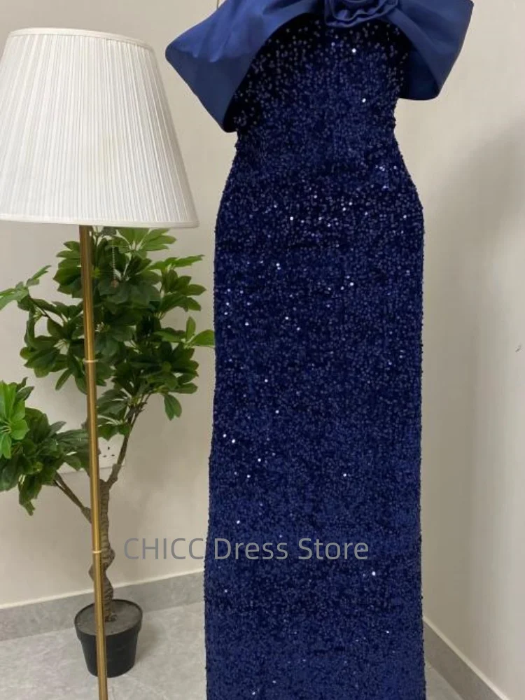 Sequin Prom Dresses Off Shoulder Sleeveless Mermaid Evening Dress Elegant Formal Occasion Party Dress Customized robes de soirée