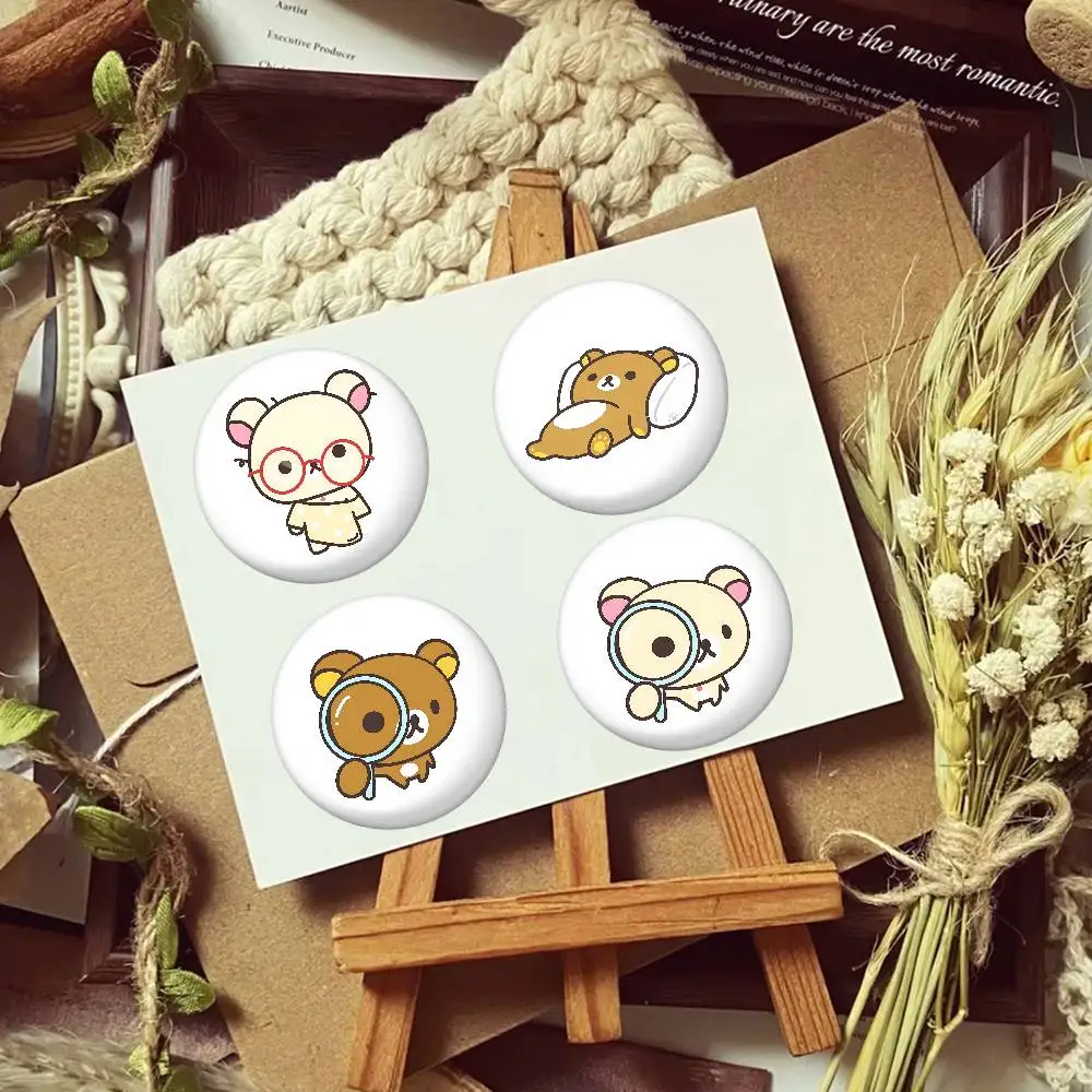 Cute Cartoon R-Rilakkuma-S Hot Brooches On Backpack Decoration Round Enamel Pins For Jewelry Gifts Bag Accessorys