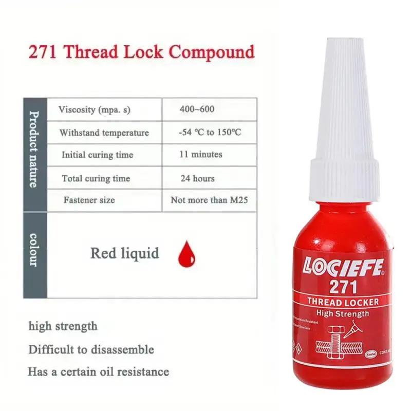 Threadlocker 243 for Inert Metals Lock Tight Seal Fasteners Thread Tightening Agent Medium Strength Anaerobic Curing Metal Glue