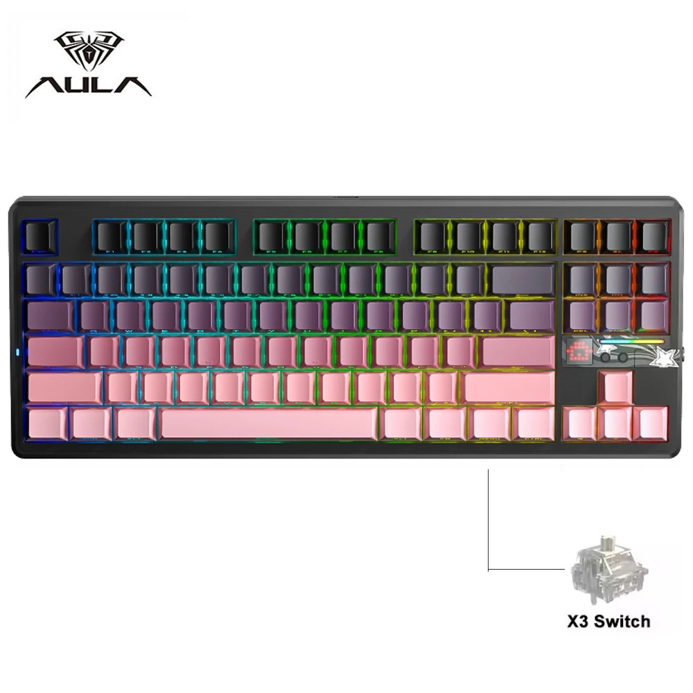 AULA F87 Pro V2 E-Sports mechanisch toetsenbord 2,4 g/Usb/Bluetooth Hot-Swap RGB Lange batterijduur Aangepaste pakking 5-laags pc-gaming