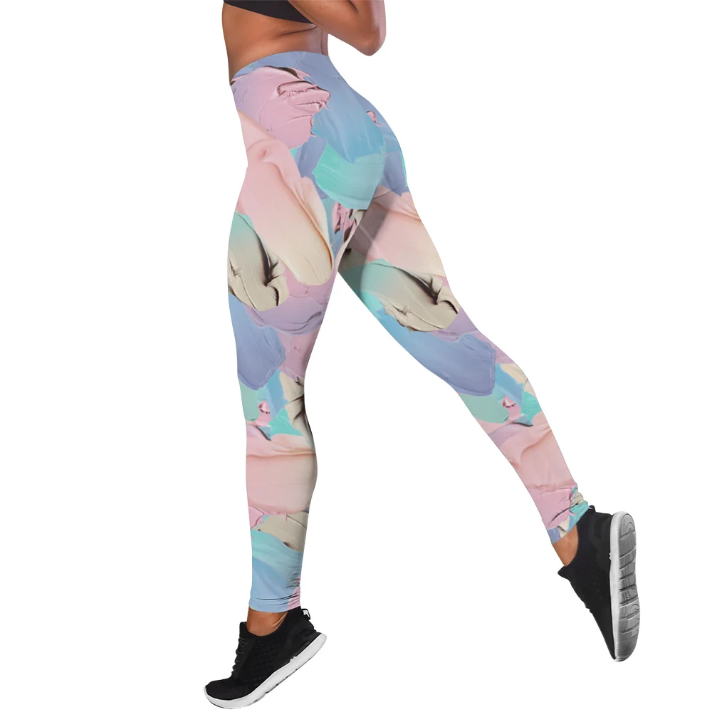 MSIEESO-Leggings coloridas coloridas da arte a óleo das mulheres impressas 3D, calças de ioga interior e exterior, jogging e fitness sportswear, moda