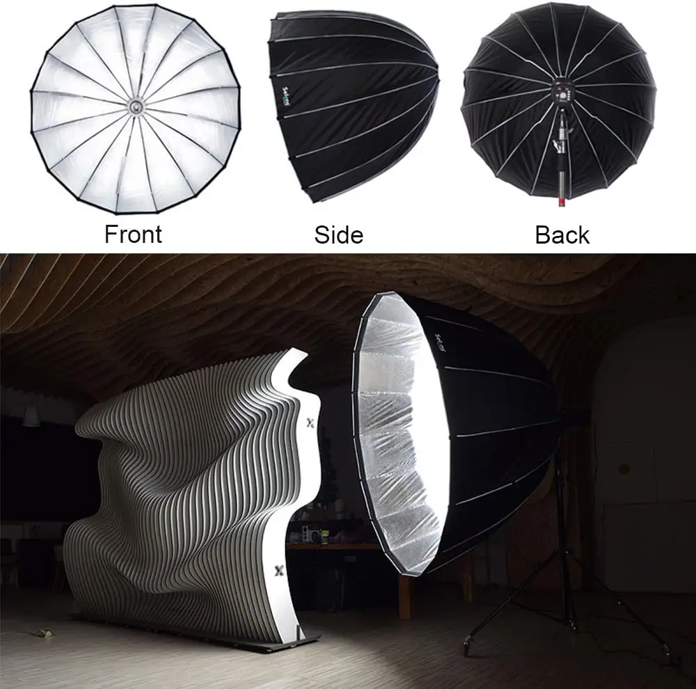 Selens Hexagonal Deep Mouth Parabolic Soft Light Box Folding Reflective Umbrella Softbox with Bowen Mount Photography Accessory