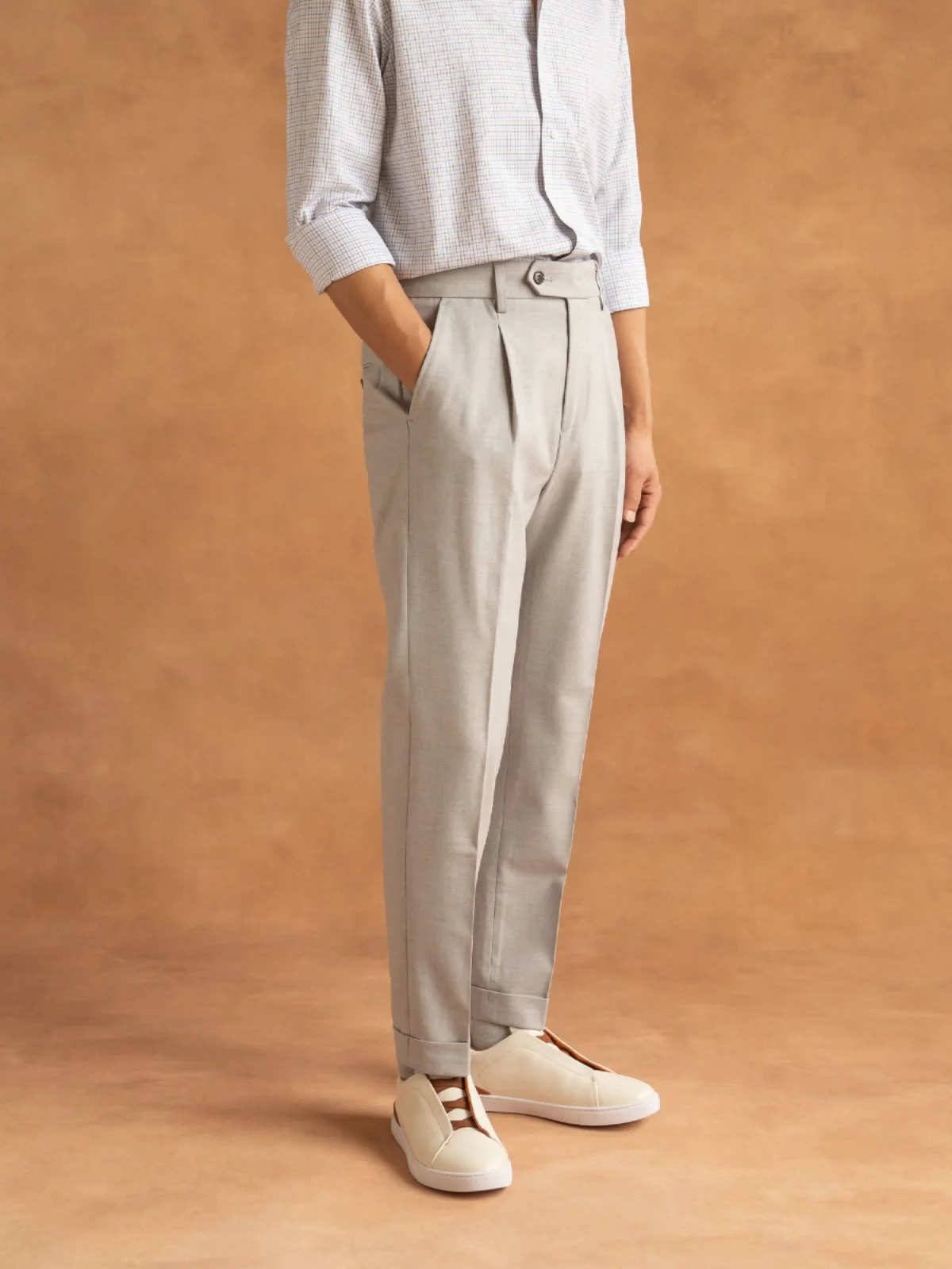 

Men's Wool Blend Casual Pants Straight Leg Anti-Wrinkle No-Iron Slim Fit Long Trousers Spring Autumn Leisure West Pants