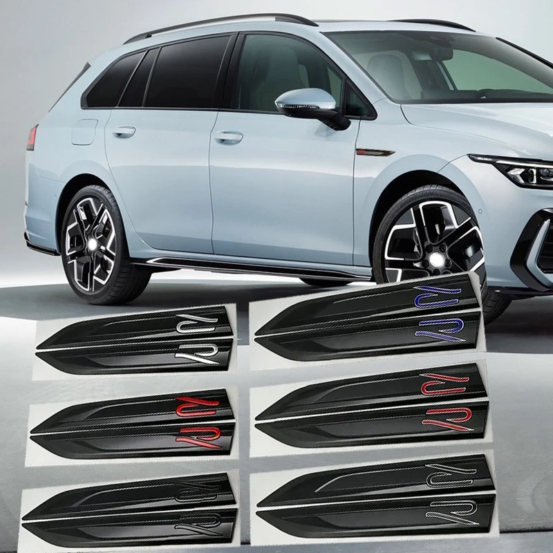 2Pcs Fender Sticker for VW Volkswagen R RLINE Tiguan Touran Golf Polo BORA Passat B8 Jetta T-Roc Arteon Vehicle Body Side Bumper