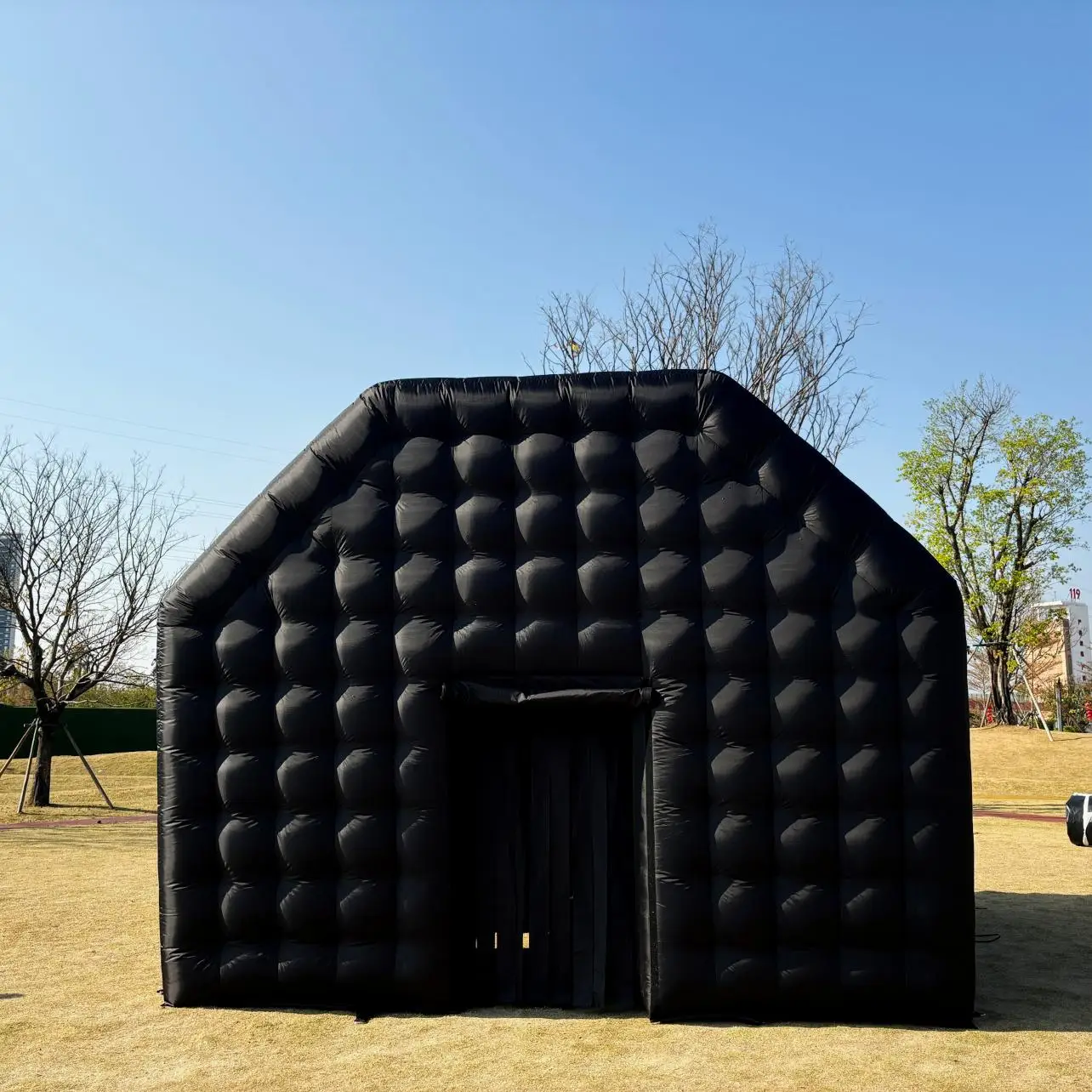 4.55x4.55x3.5 Meter Portable Large Party Tent Black LED Light Inflatable Cube Party Nightclub Tent Night Club for Event Holidays