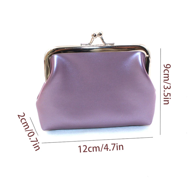 Women Coin Purse Candy Color Double Layer Card Holder Girls Simple PU Buckle Wallet Lipstick Portable Purse Pocket Bag