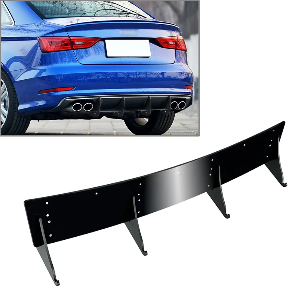 Black Car Rear Bumper Diffuser Rear Splitters Spoiler Lip Trim Accessories For Audi S3 8V Sedan Pre-facelift 2013 2014 2015