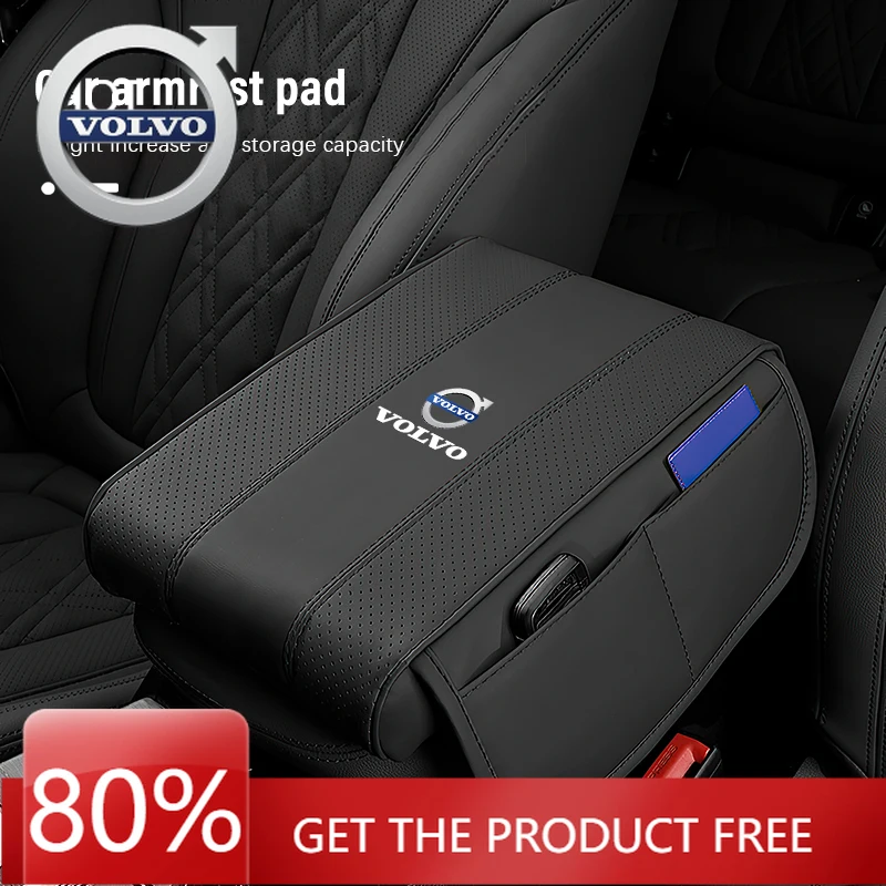 

Эмблемы 2026 Новый автомобильный подлокотник Volvo, утолщенная подушка с эффектом памяти, хлопковая подушка для хранения Volvo Xc60 Xc90 V40 V60 S60 V50 V90 S80