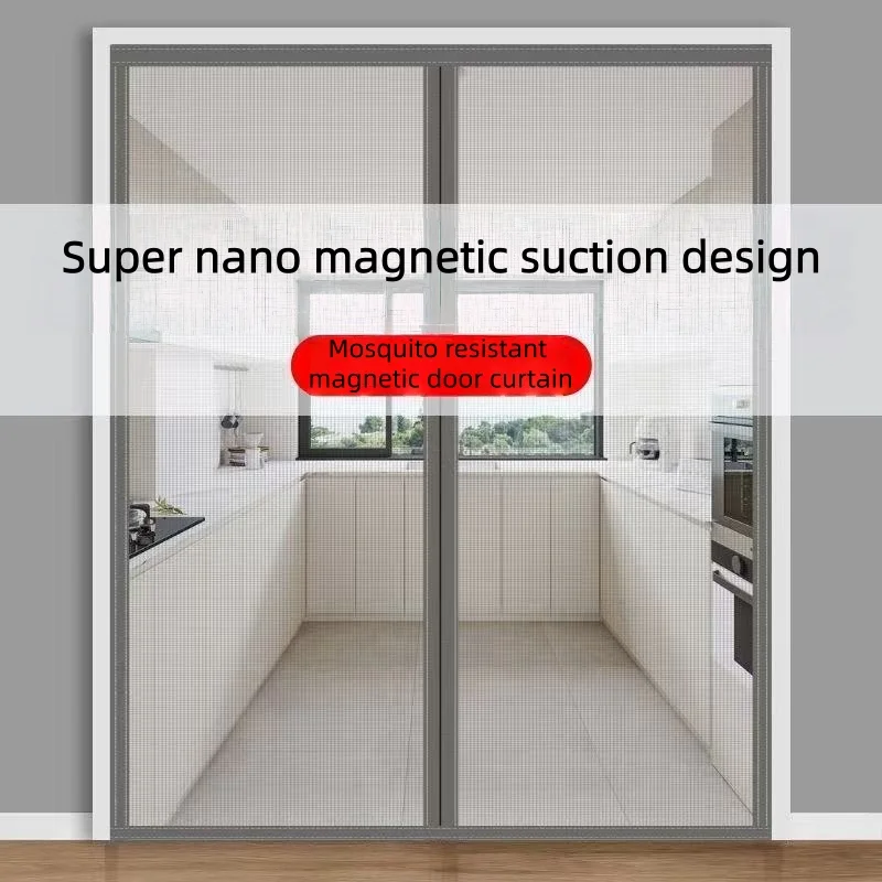 Summer Magnetic Mosquito Proof Ventilation and Scratch Resistant Mesh Door Curtain