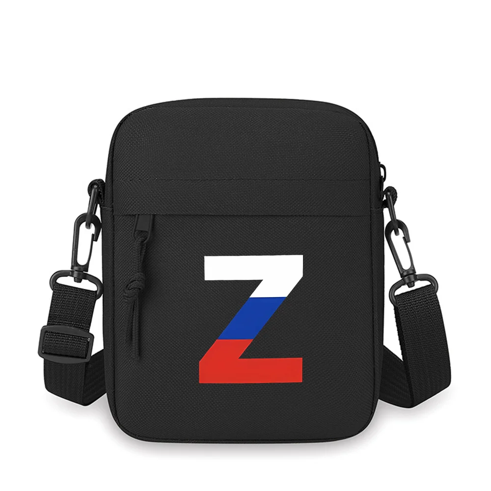 Symbol shape with Russian flag design Men Crossbody Bag Single Shoulder Women Cartoon Anime Film Printing Design Unisex