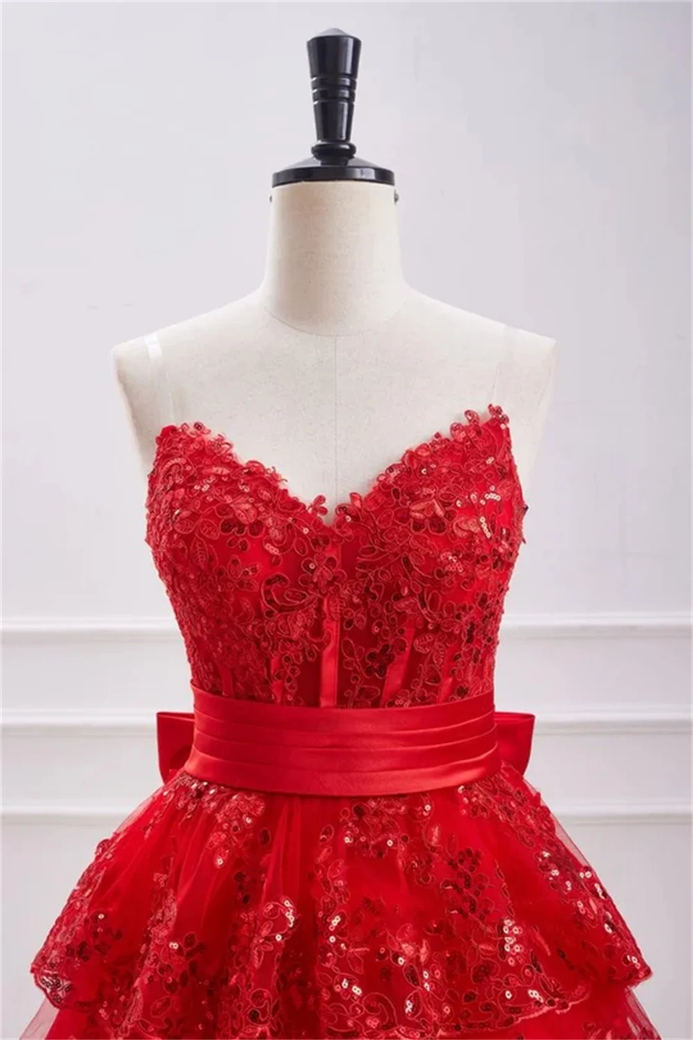 Annie Fairy Red Prom Dresses, Bordado com glitter, Vestido de noiva, Vestidos curtos e elegantes