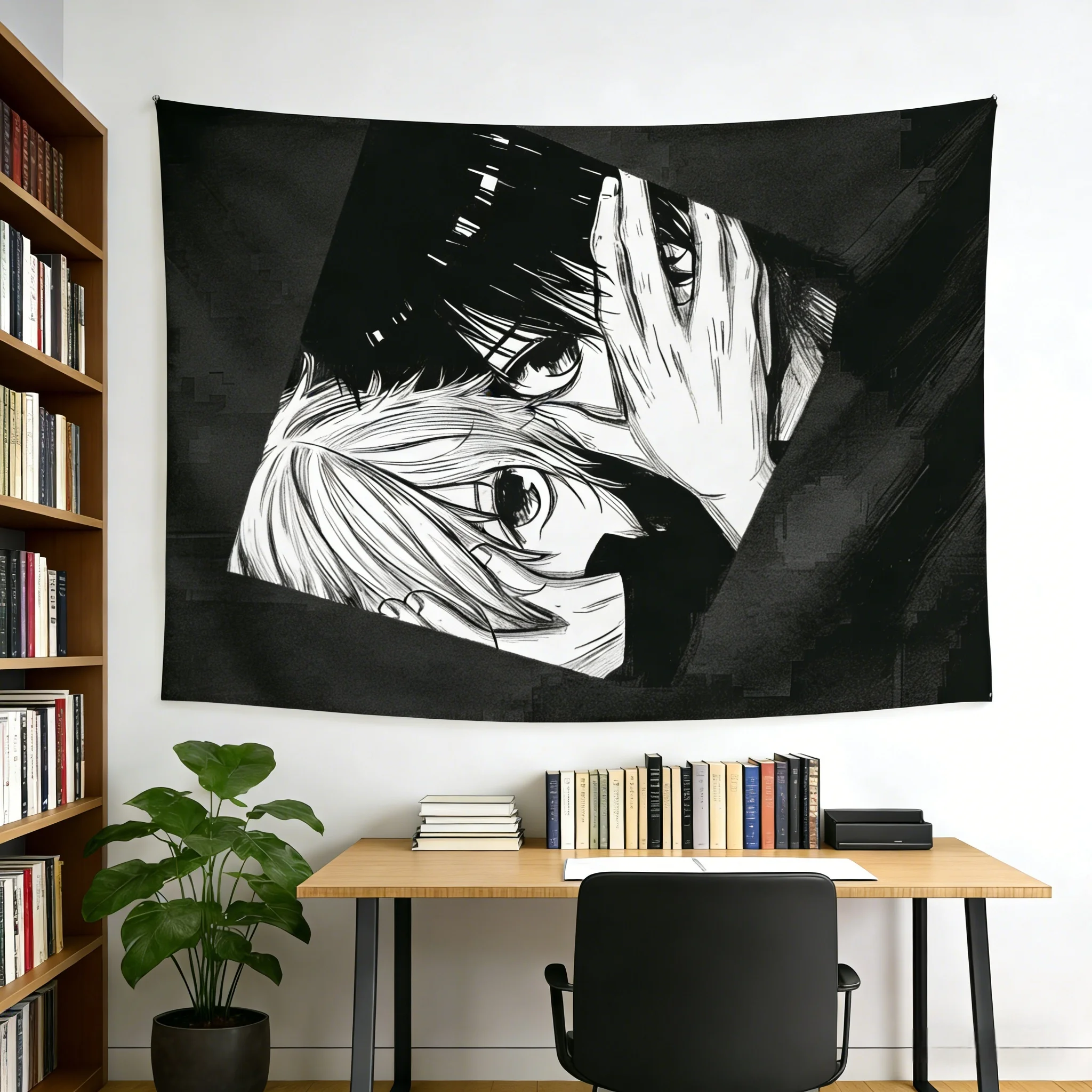 Minimalist Dark Tone Tapestry, Ins Inspired Decor for Modern Teen Boy Room Aesthetic Wall Art Present