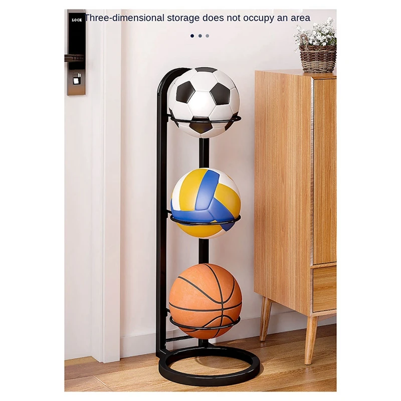 NEW-Three-Layer Iron Basketball Stand, For Volleyball, Football Storage Rack, Multi-Layer Storage Rack