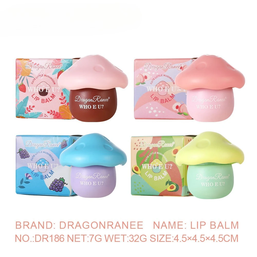 キノコリップバーム かわいいデザイン ピンクティント 保湿リップグロス フルーツフレーバー 天然成分 女性用 乾燥した唇のための毎日のケア