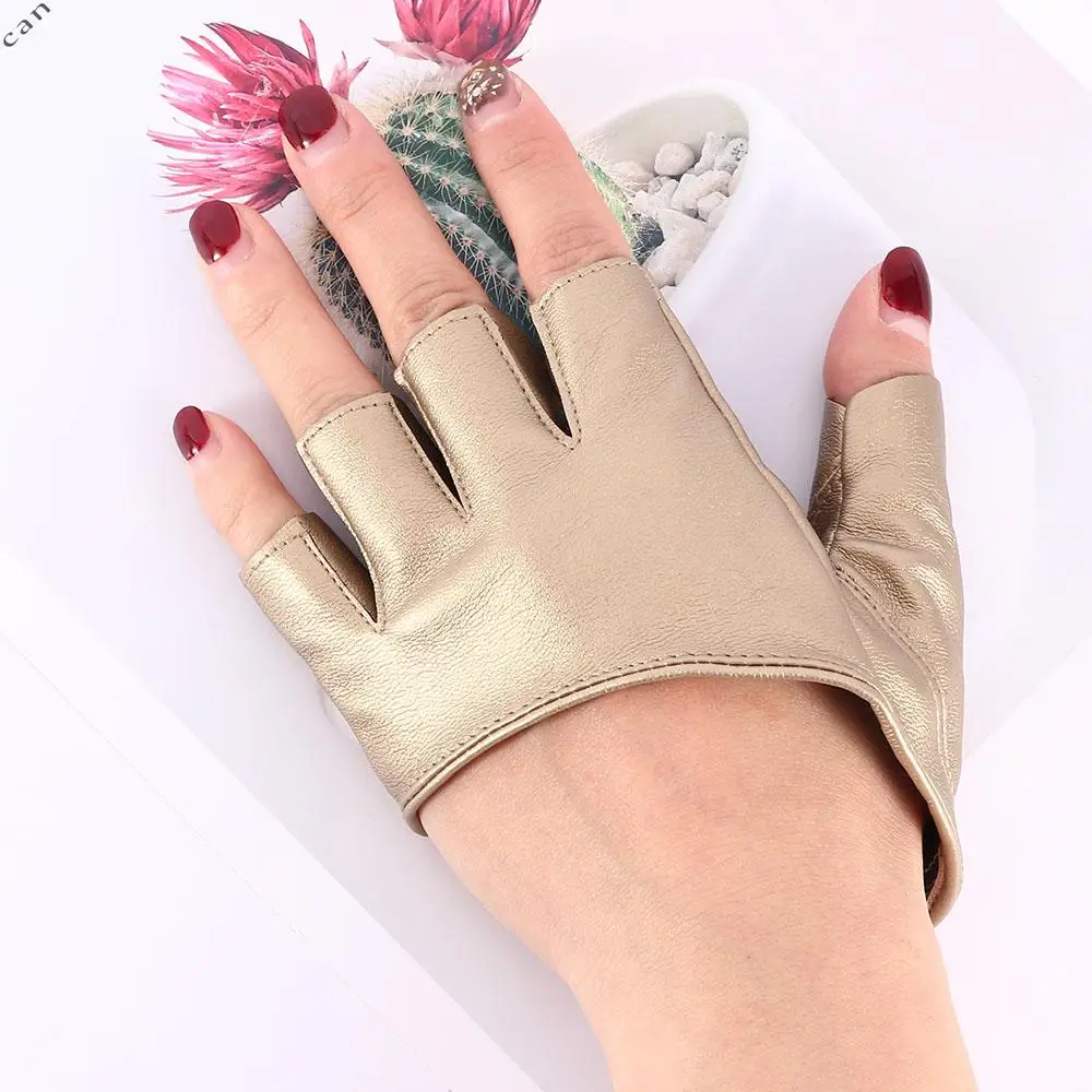 1 Pair Clothing Accessories PU Leather Half Finger Pole Dance Half Palm Fingerless Gloves