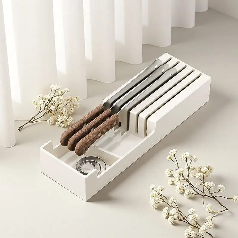 

Integrated Drawer Knife Holder Tool Organizer Kitchen Storage Rack Knife Stand Cutting Board Storage Box Kitchen Accessories