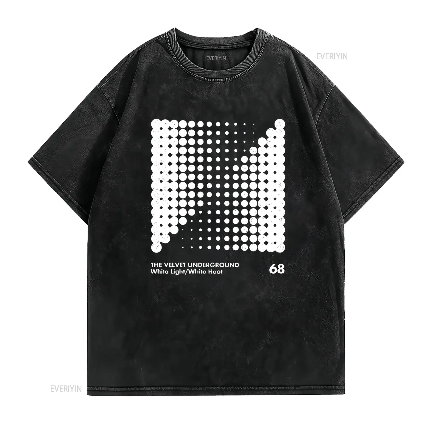 T shirt da uomo casual girocollo con stampa The Velvet Underground Tessuto morbido e traspirante leggermente vintage Washed