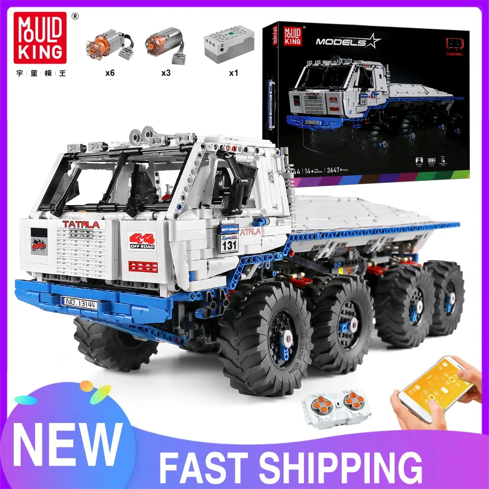 MOULD KING 13144 Technical Car Toys The MOC-27092 Motorized T813 8x8 Turck Model Building Blocks Brick Kids Christmas Gift