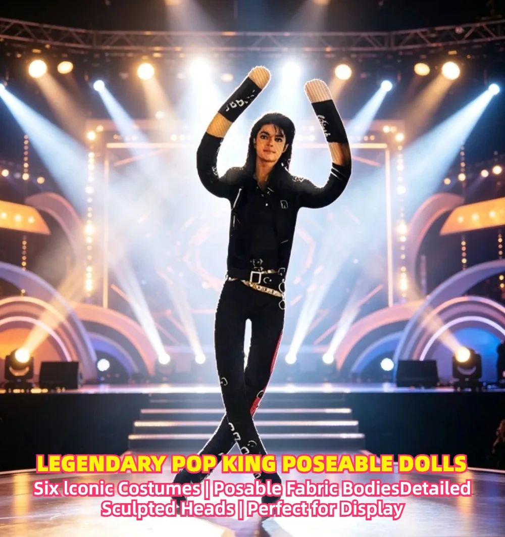Michael Jackson Movable Joint Plush Stuffed Doll Anime Cosplay Prop Action Figure Home Room Decoration Collectible Gift for Fans