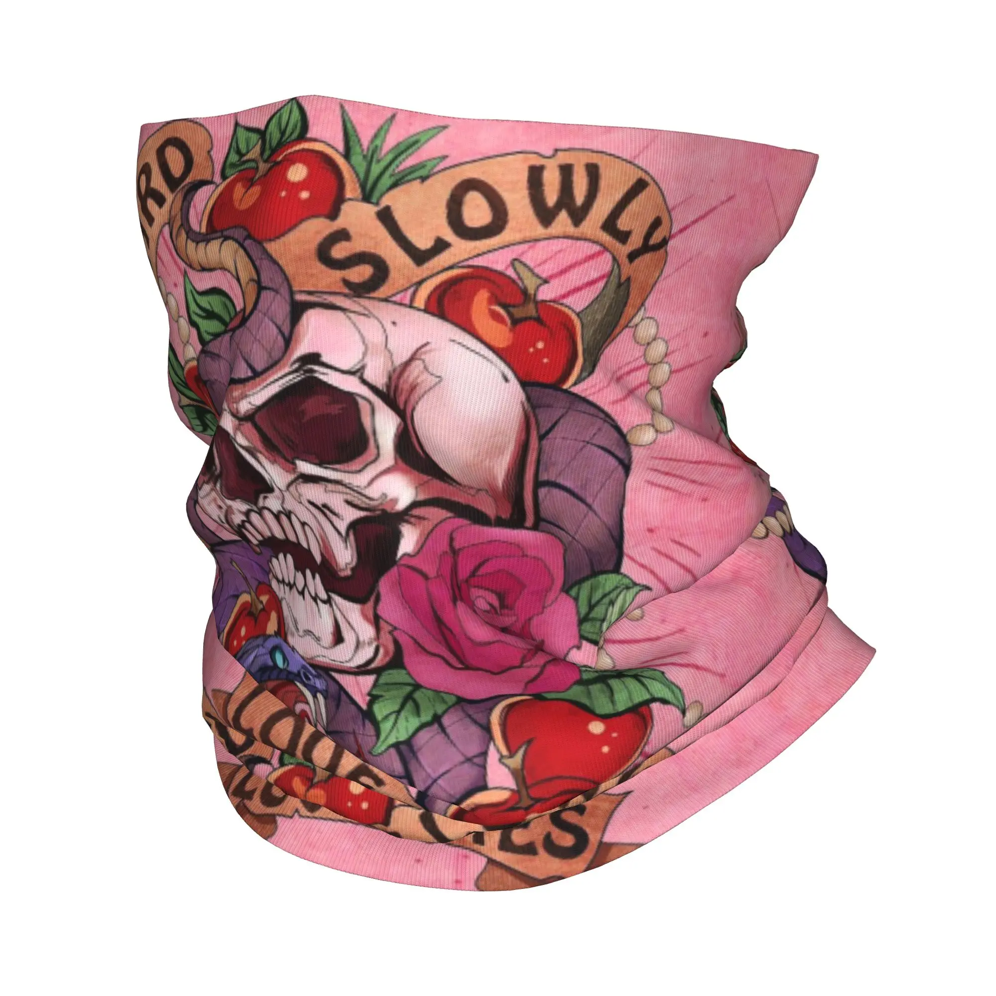 Skull Snake and Roses Printed Bandana Neck Cover Printed Mask Scarf Multi-use Headwear Running For Men Women Adult