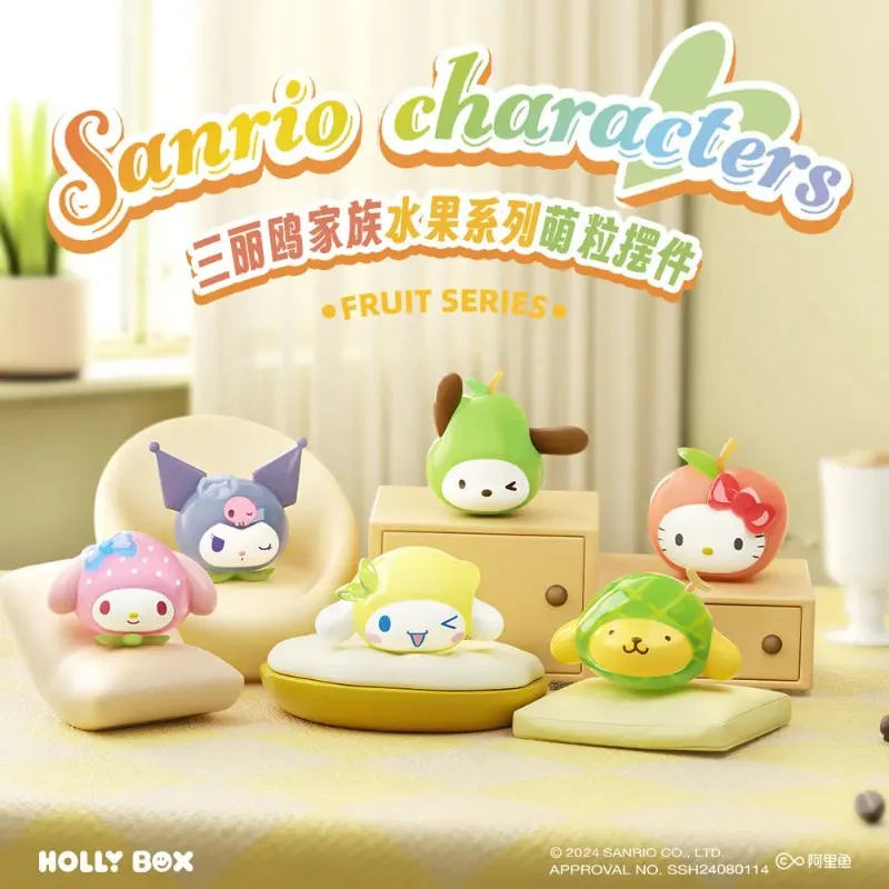 

Настоящий персонаж Miniso Sanrio, имитация фруктов, мини-сумка для слепых, Hello Kitty, супер милый орнамент, милый мультяшный персонаж, игрушки