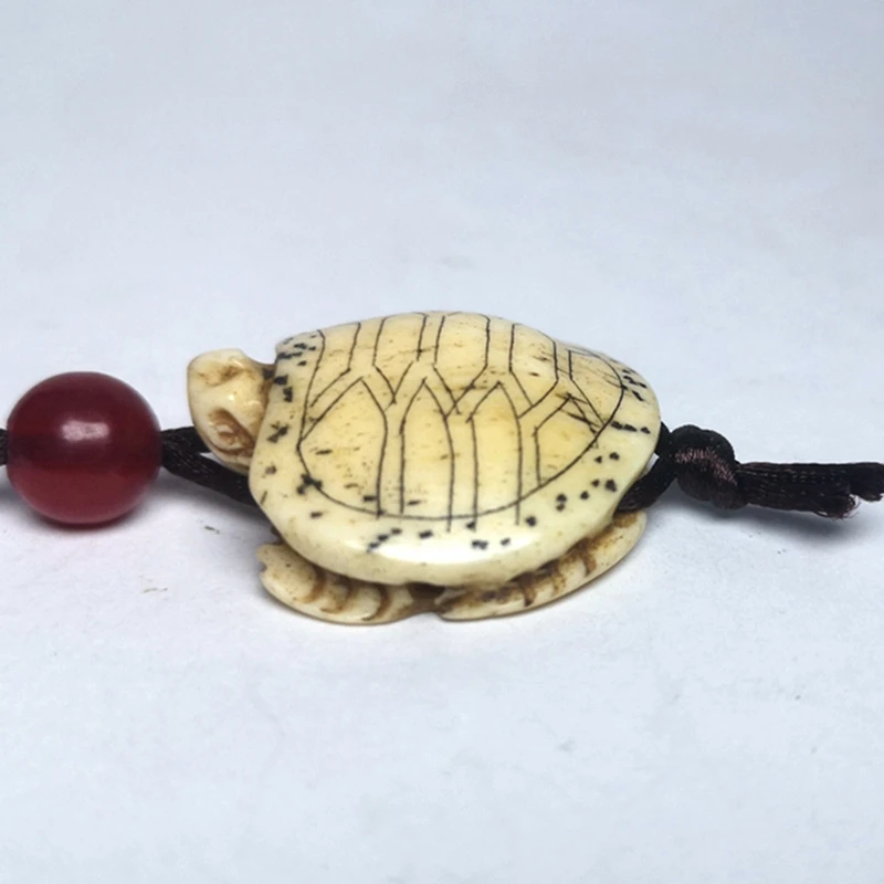 YIZHU CULTUER ART Size 2.6 × 1 cm Rare Chinese Tibet Hand-carved turtle necklace knapsack Pendant Collection Gift