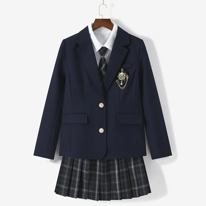 Blazer uniforme japonês JK estilo acadêmico para estudantes do ensino médio e universitário, uniforme escolar outono/inverno de cor sólida