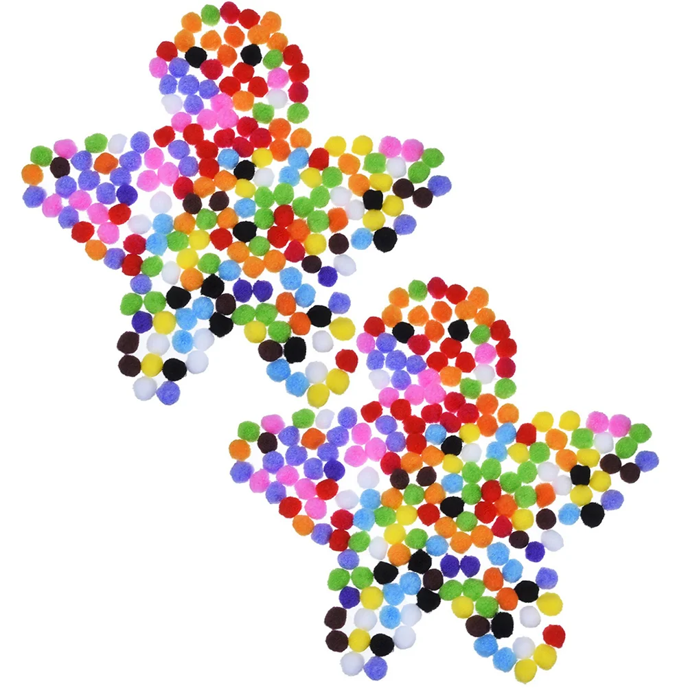Pompón de bolas pequeñas y esponjosas para niños, pompón de felpa para manualidades, color marrón, 3x3cm, 200 piezas